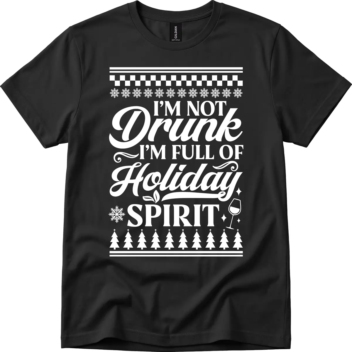 I'm Full Of Holiday Spirit T-Shirt in Black