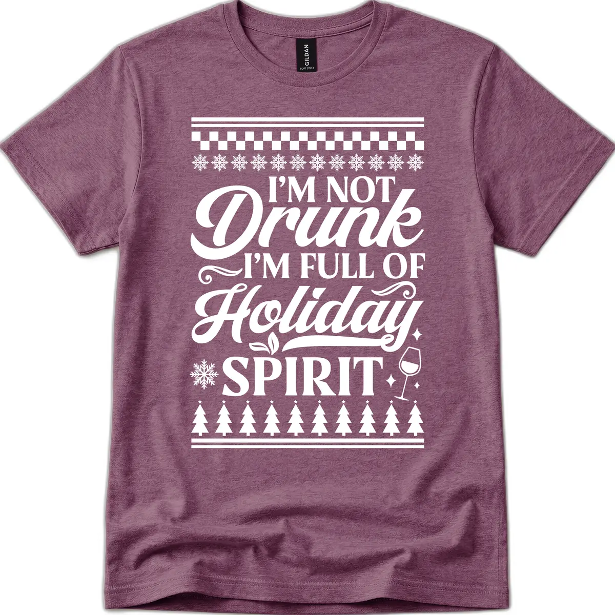 I'm Full Of Holiday Spirit T-Shirt in Heather Maroon