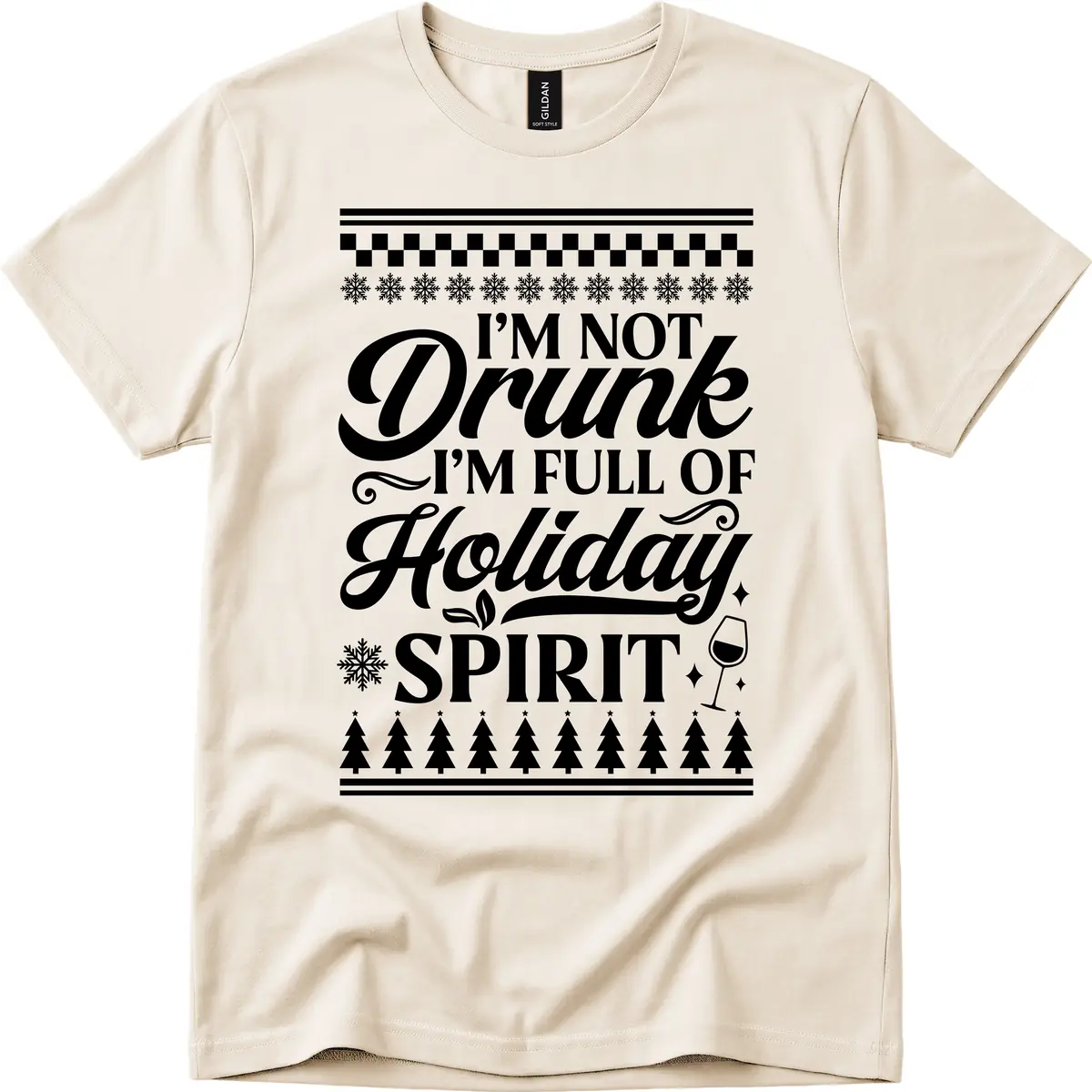 I'm Full Of Holiday Spirit T-Shirt in Natural