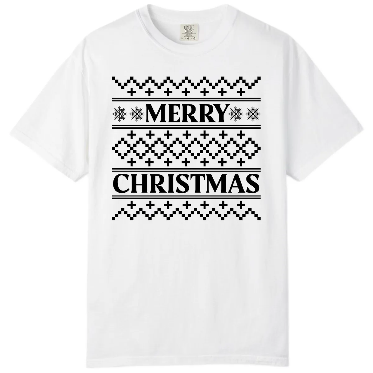 Merry Christmas Ugly Sweater Design Comfort Color in White