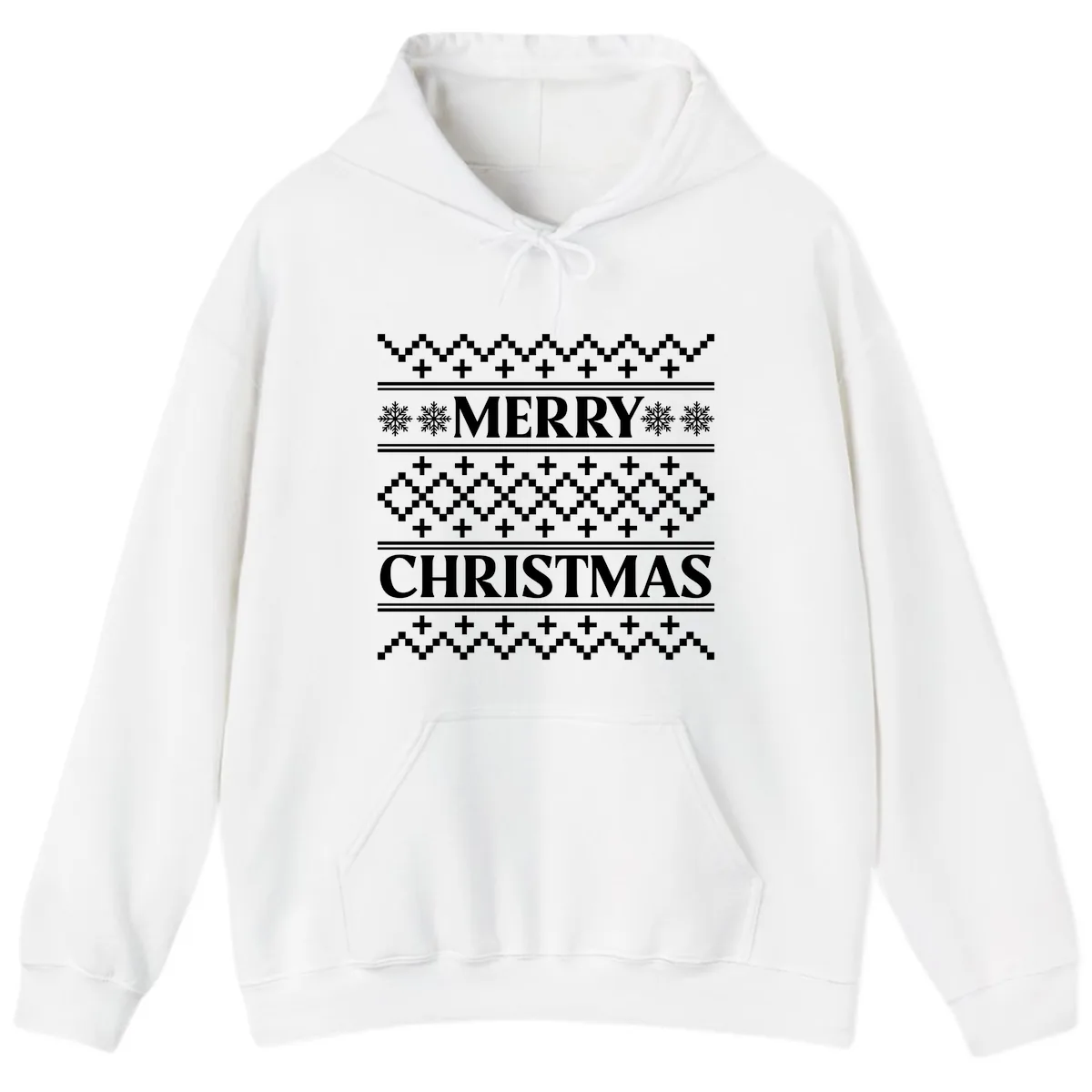 Merry Christmas Ugly Sweater Design Hoodie in White