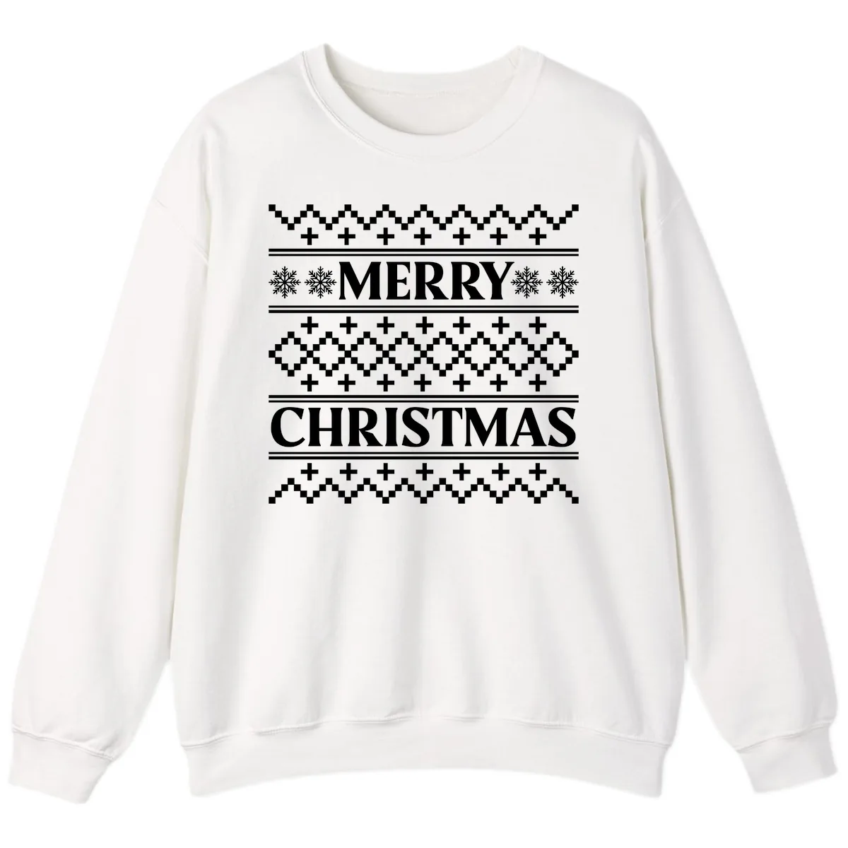 Merry Christmas Ugly Sweater Design Sweatshirt in White