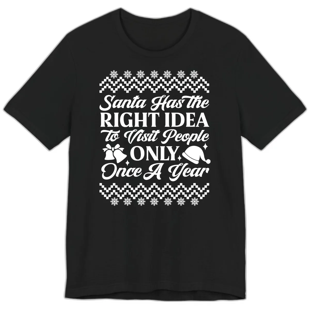 Santa Has The Right Idea Premium T-Shirt in Black