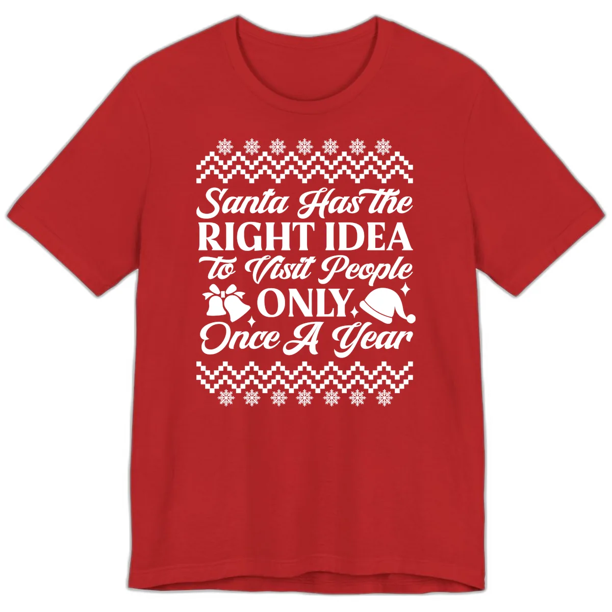 Santa Has The Right Idea Premium T-Shirt in Red