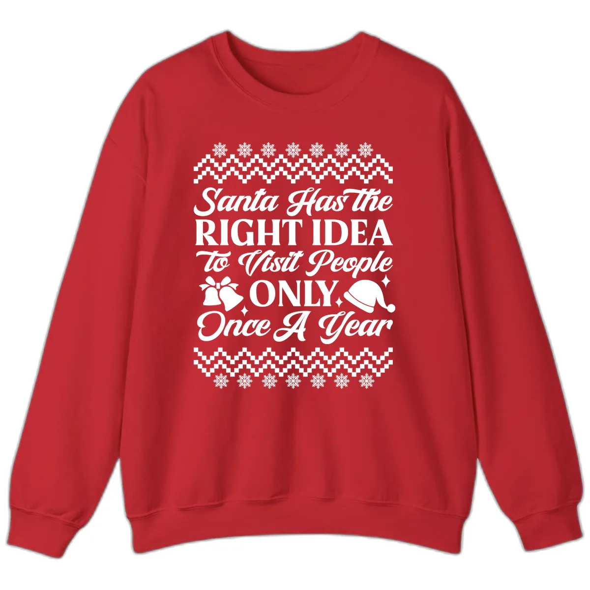 Santa Has The Right Idea Sweatshirt in Red