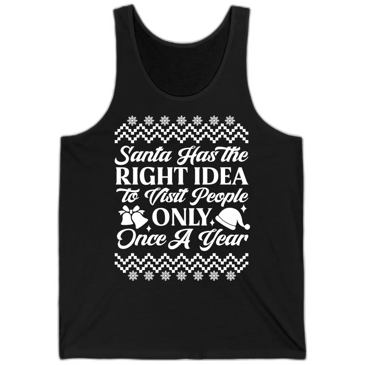 Santa Has The Right Idea Tank in Black