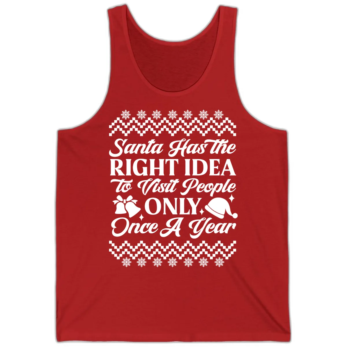 Santa Has The Right Idea Tank in Red