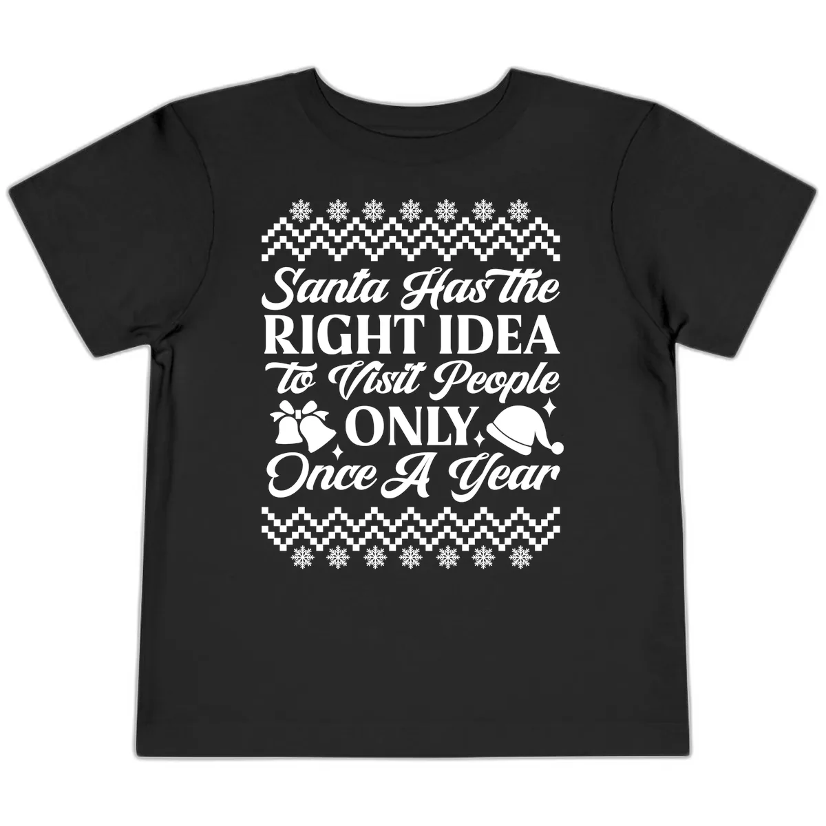 Santa Has The Right Idea Toddler T-Shirt in Black
