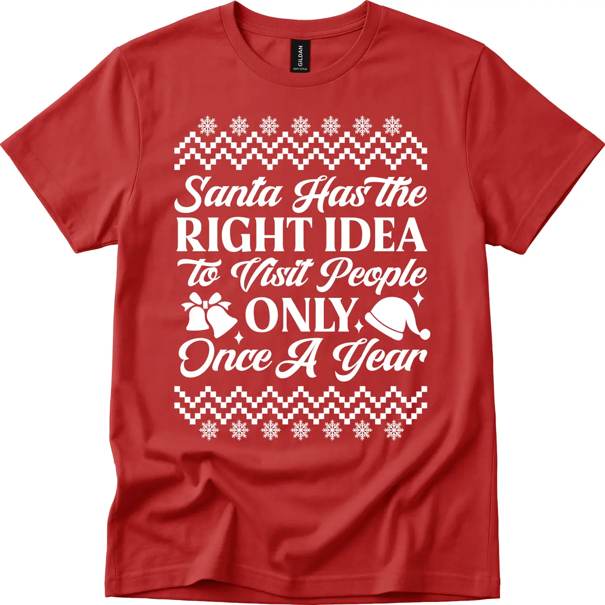 Santa Has The Right Idea T-Shirt in Red