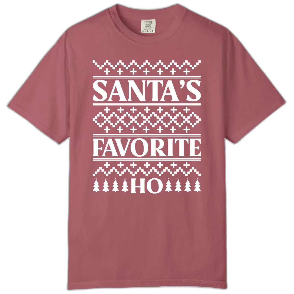 Santa's Favorite Ho Christmas Comfort Color in Crimson