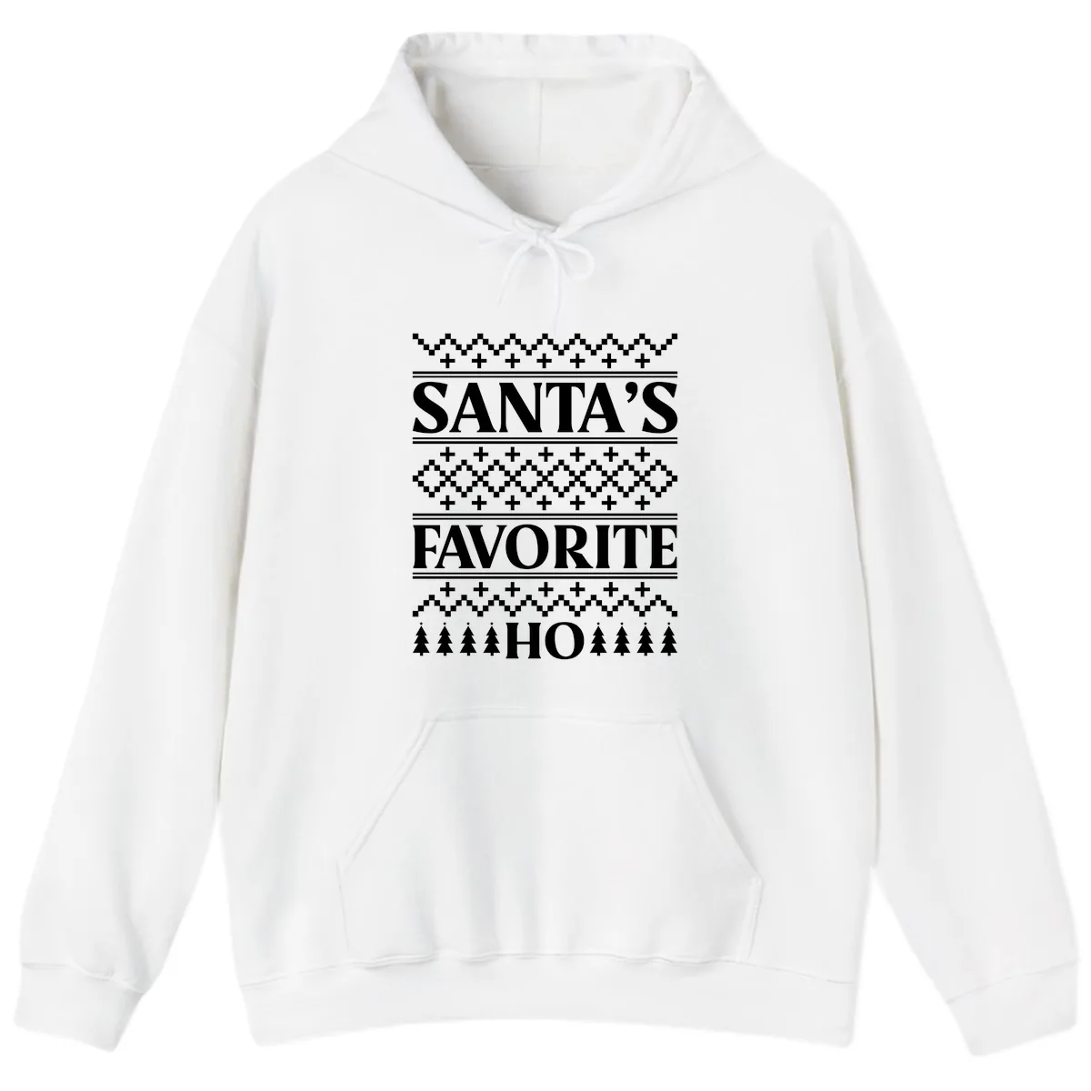 Santa's Favorite Ho Christmas Hoodie in White