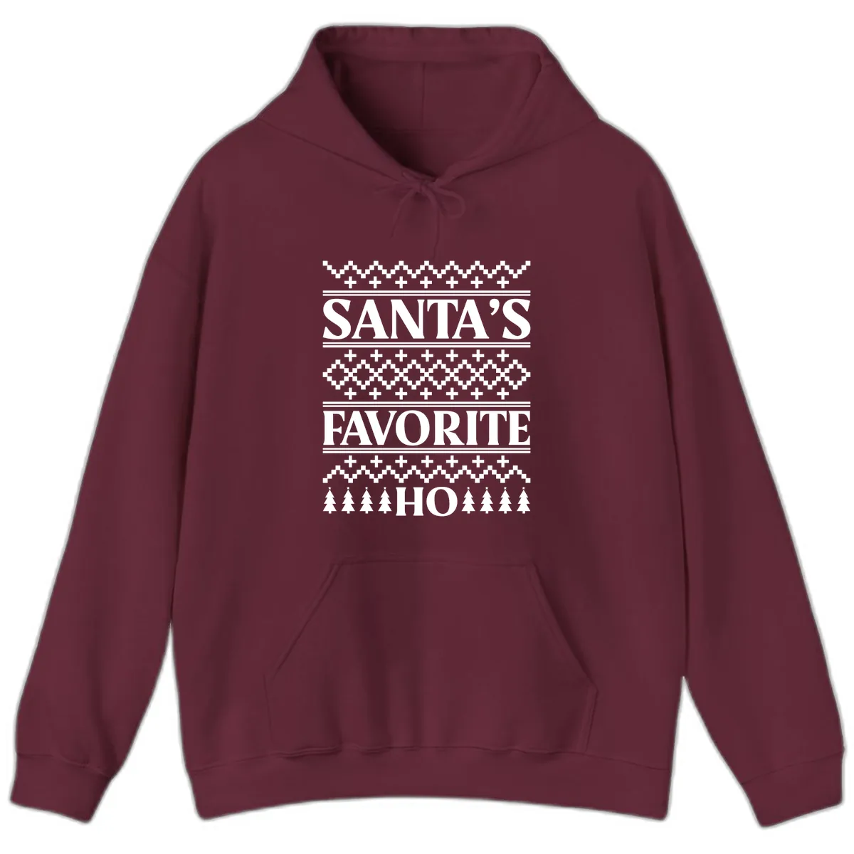 Santa's Favorite Ho Christmas Hoodie in Maroon