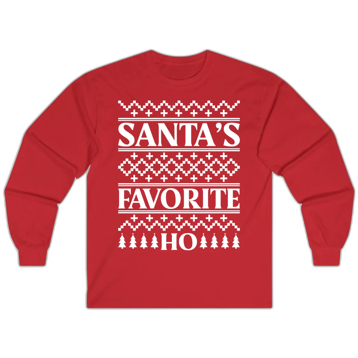 Santa's Favorite Ho Christmas Long Sleeve in Red