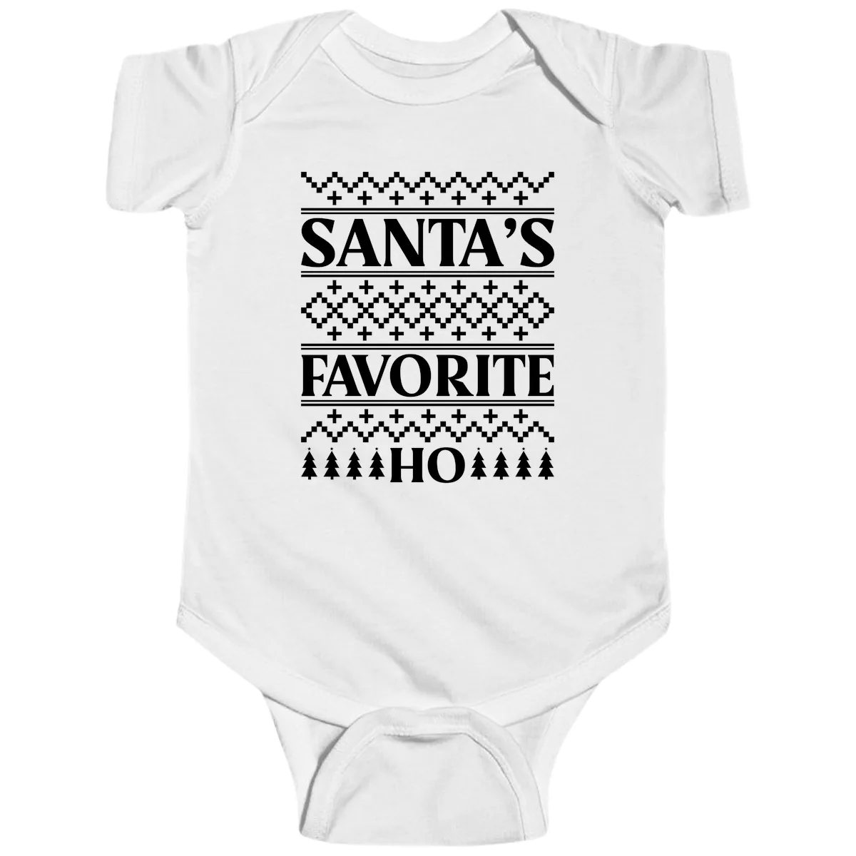 Santa's Favorite Ho Christmas Baby Onesie in White