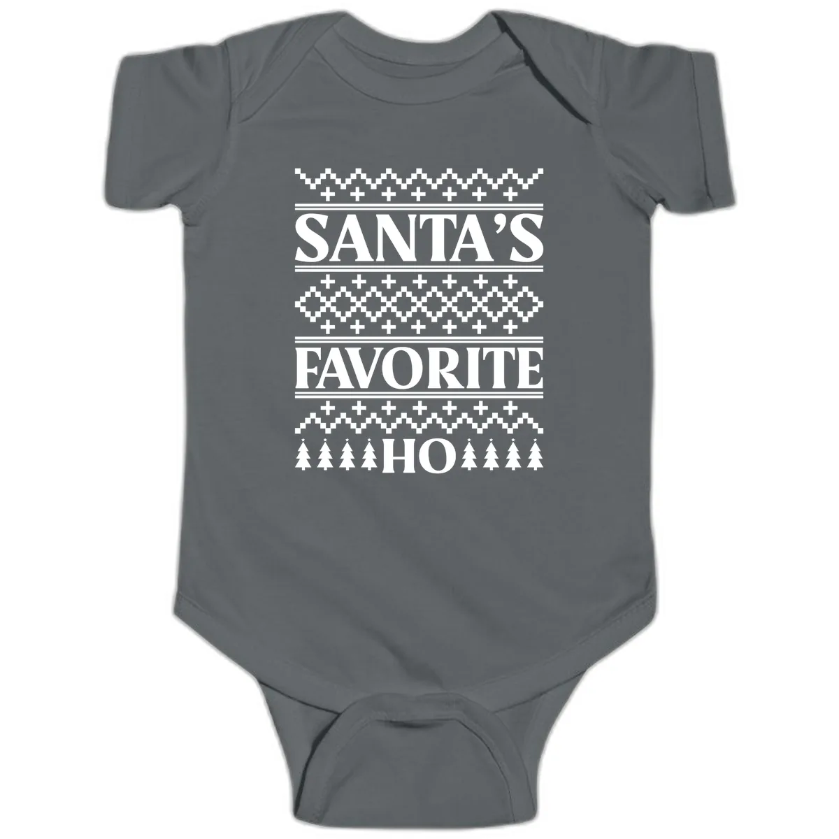 Santa's Favorite Ho Christmas Baby Onesie in Charcoal