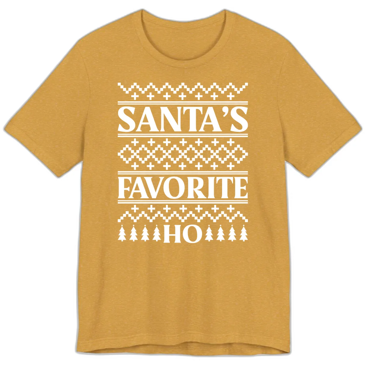 Santa's Favorite Ho Christmas Premium T-Shirt in Heather Mustard