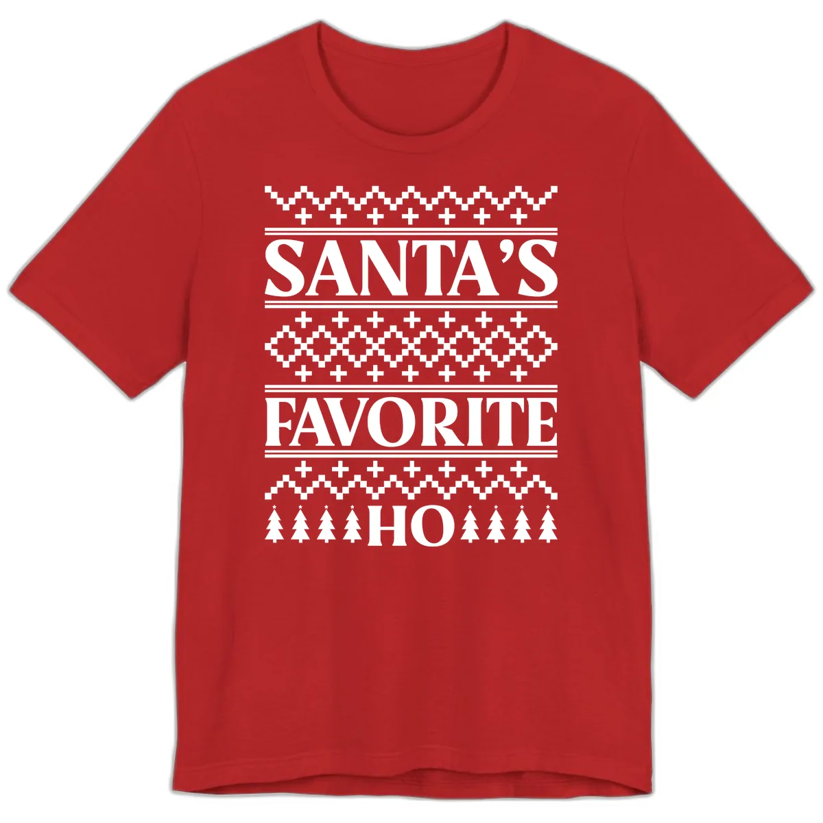 Santa's Favorite Ho Christmas Premium T-Shirt in Red
