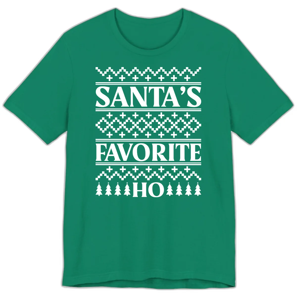 Santa's Favorite Ho Christmas Premium T-Shirt in Kelly