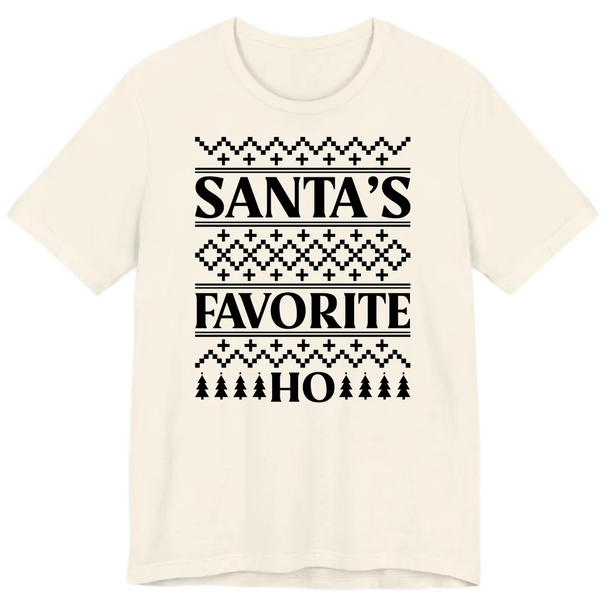 Santa's Favorite Ho Christmas Premium T-Shirt in Natural