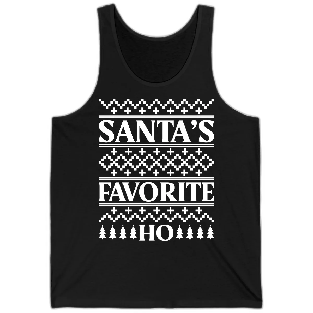Santa's Favorite Ho Christmas Tank in Black