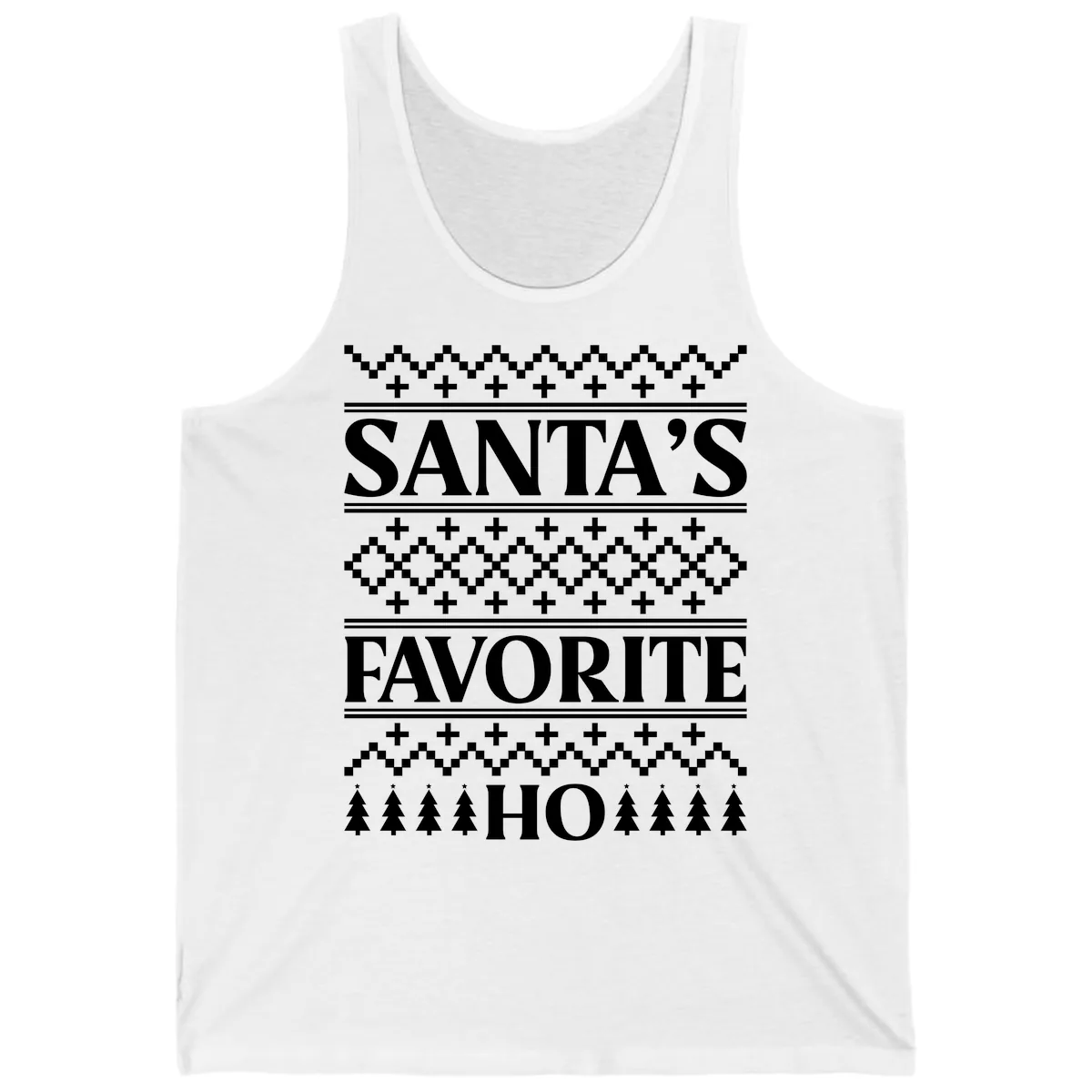 Santa's Favorite Ho Christmas Tank in White