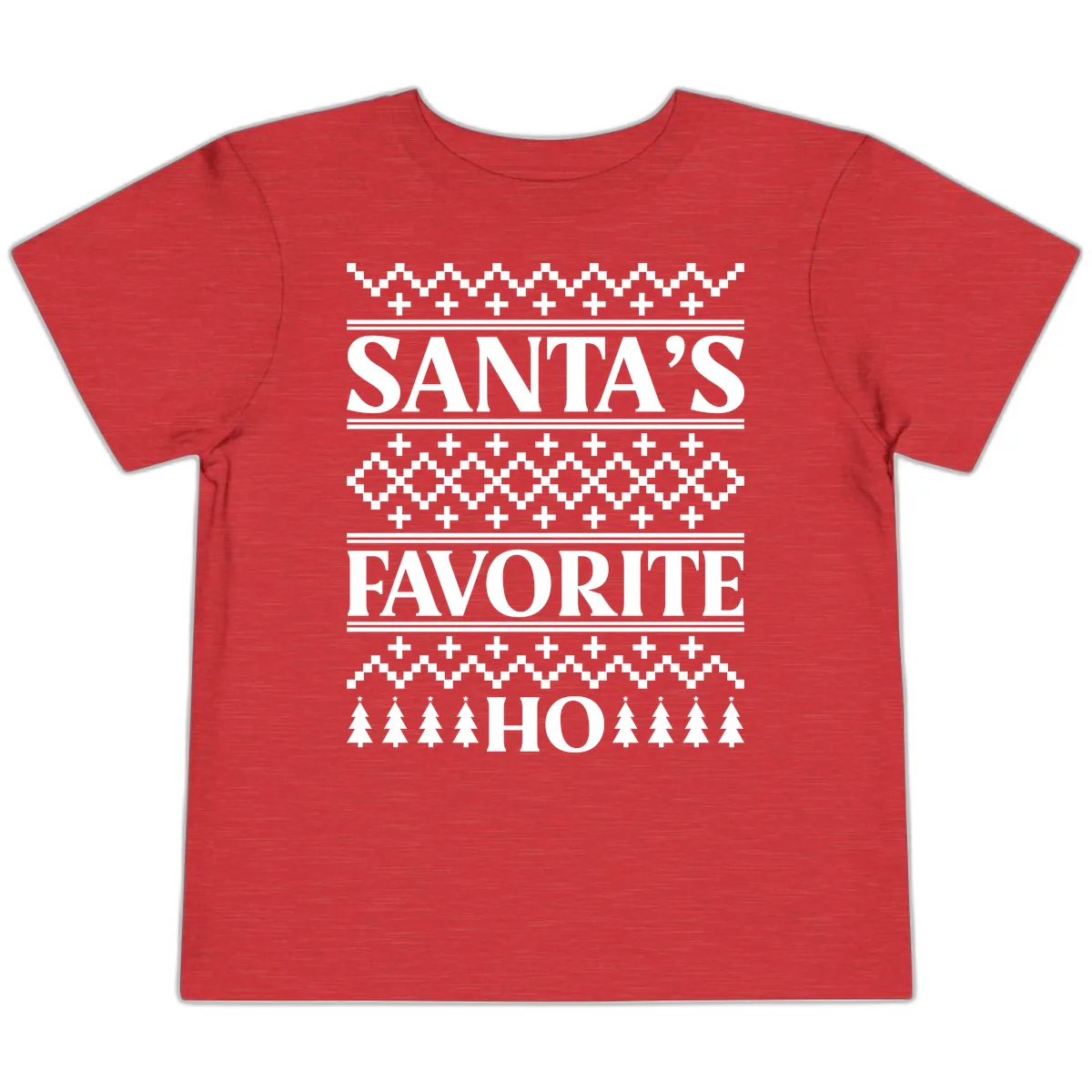Santa's Favorite Ho Christmas Toddler T-Shirt in Heather Red
