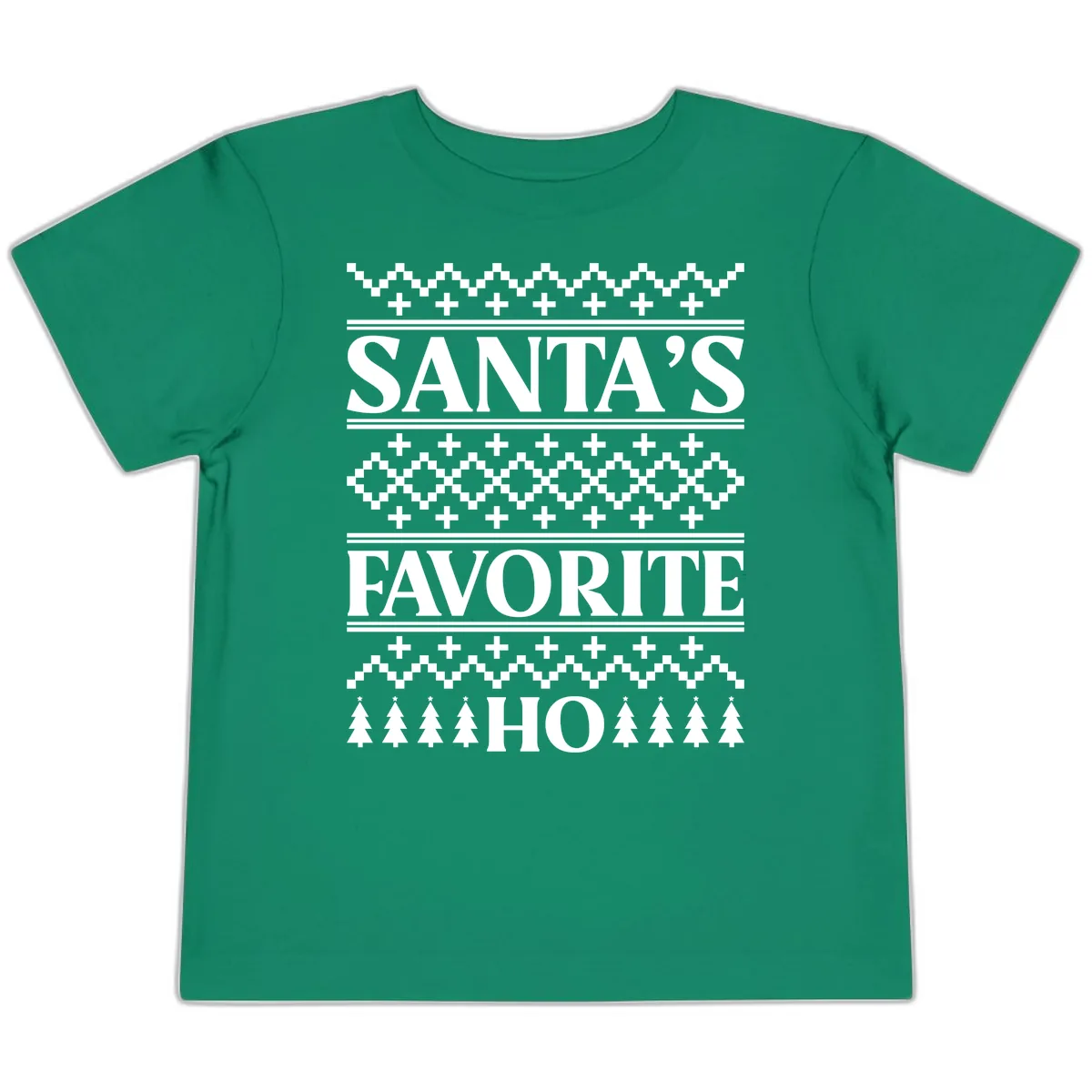 Santa's Favorite Ho Christmas Toddler T-Shirt in Kelly