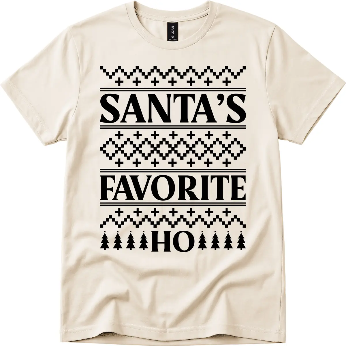 Santa's Favorite Ho Christmas T-Shirt in Natural